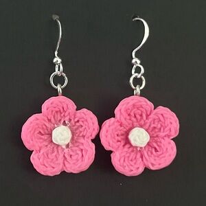 Pink Flower Earrings